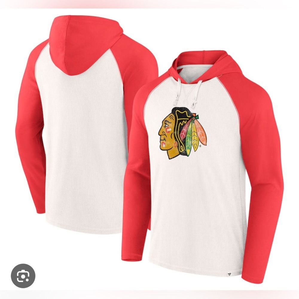 Women’s Chicago Blackhawks lightweight 100% cotton Hoodie long sleeve tshirt S